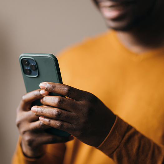 Person using app on their phone.