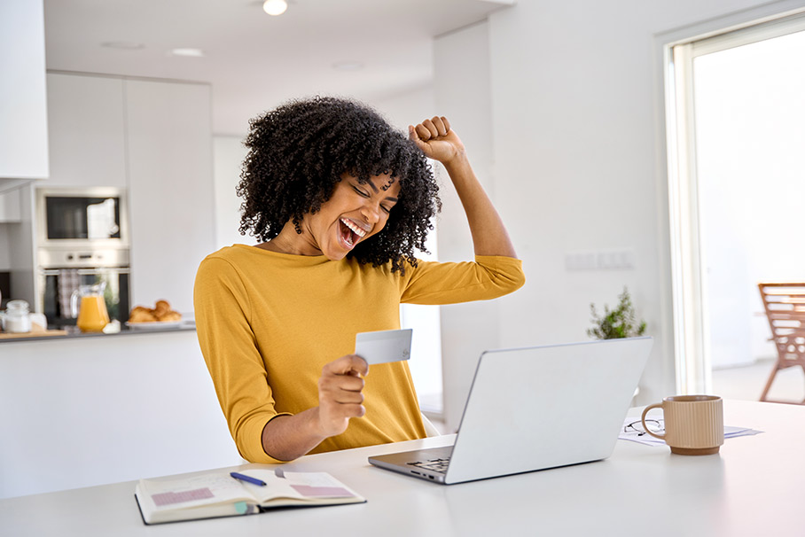 Woman shopping online