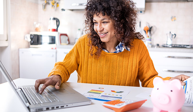 woman working on laptop