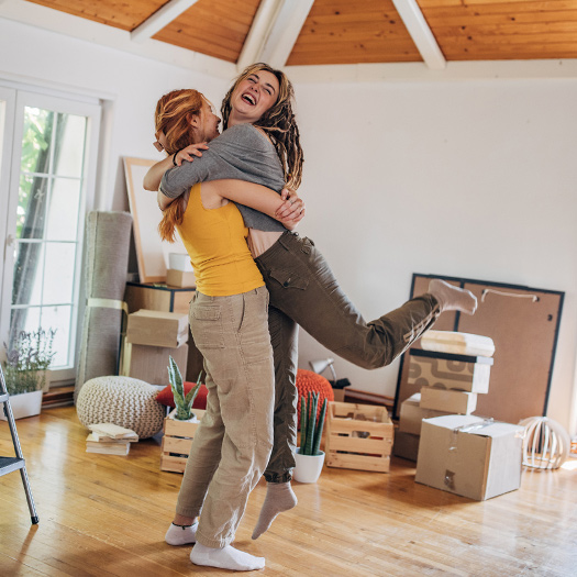roommates happy in new space
