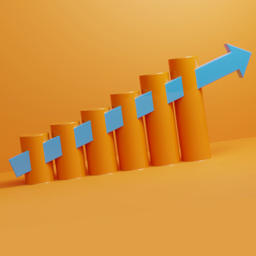 Upward trending financial graph.