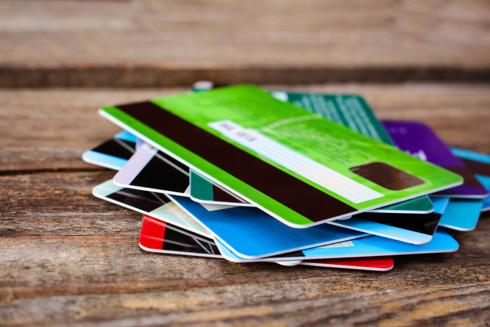 credit card pile