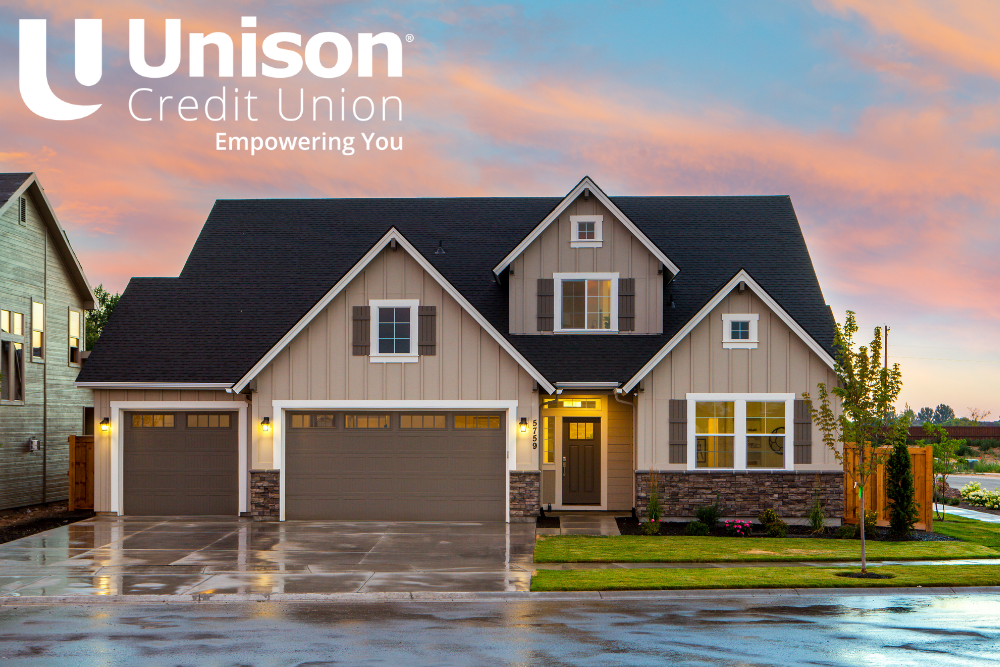 Home exterior with Unison logo
