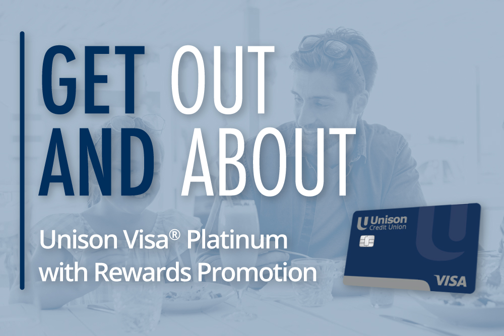 Get out and about credit card reward promotion graphic